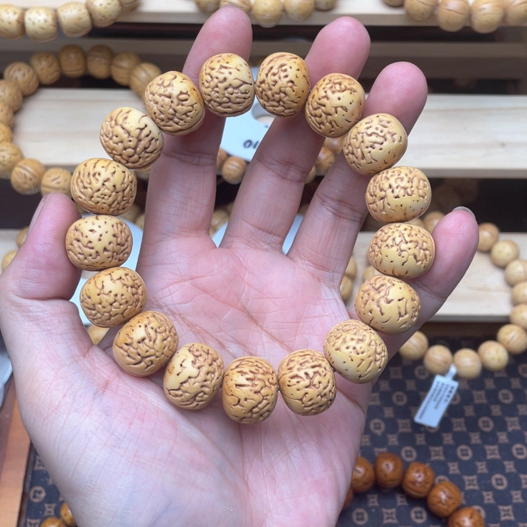 桃核手串雄****】奶油核留纹