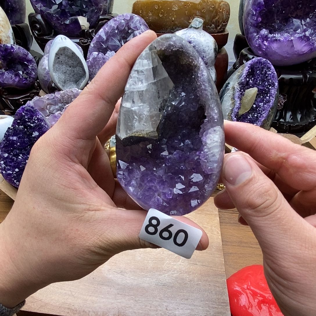 紫晶摆件未镶嵌奇石龙蛋