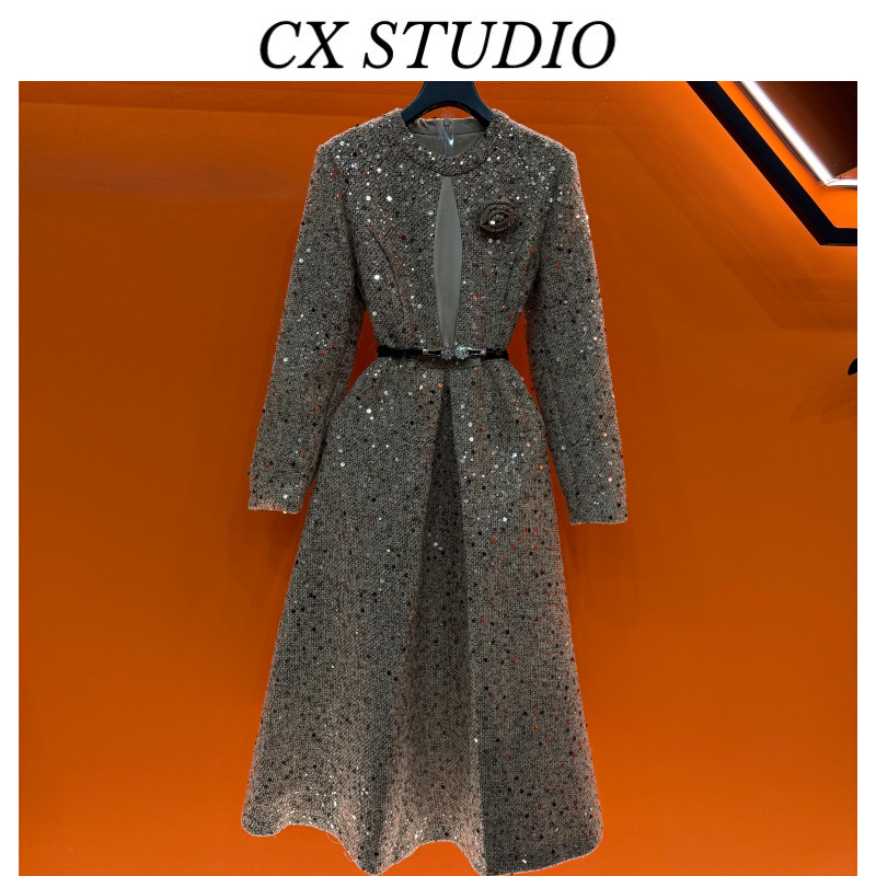 YC编码54 经典收腰轻奢气质连衣裙(定制女装）CX248