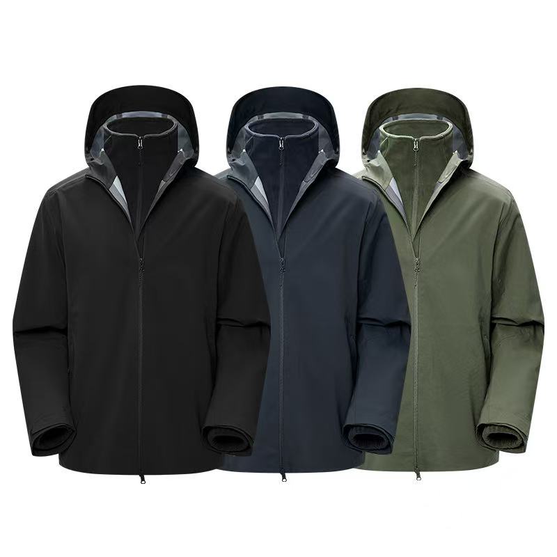 2688秋冬连帽户外三合一防风冲锋衣