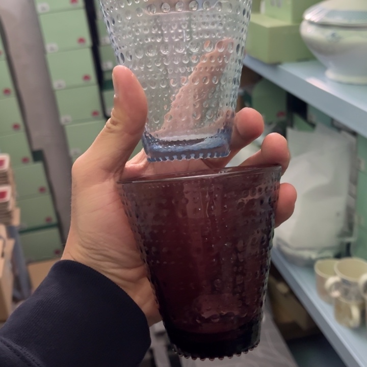 iittala露珠浅蓝+紫300ml水杯（共两只）