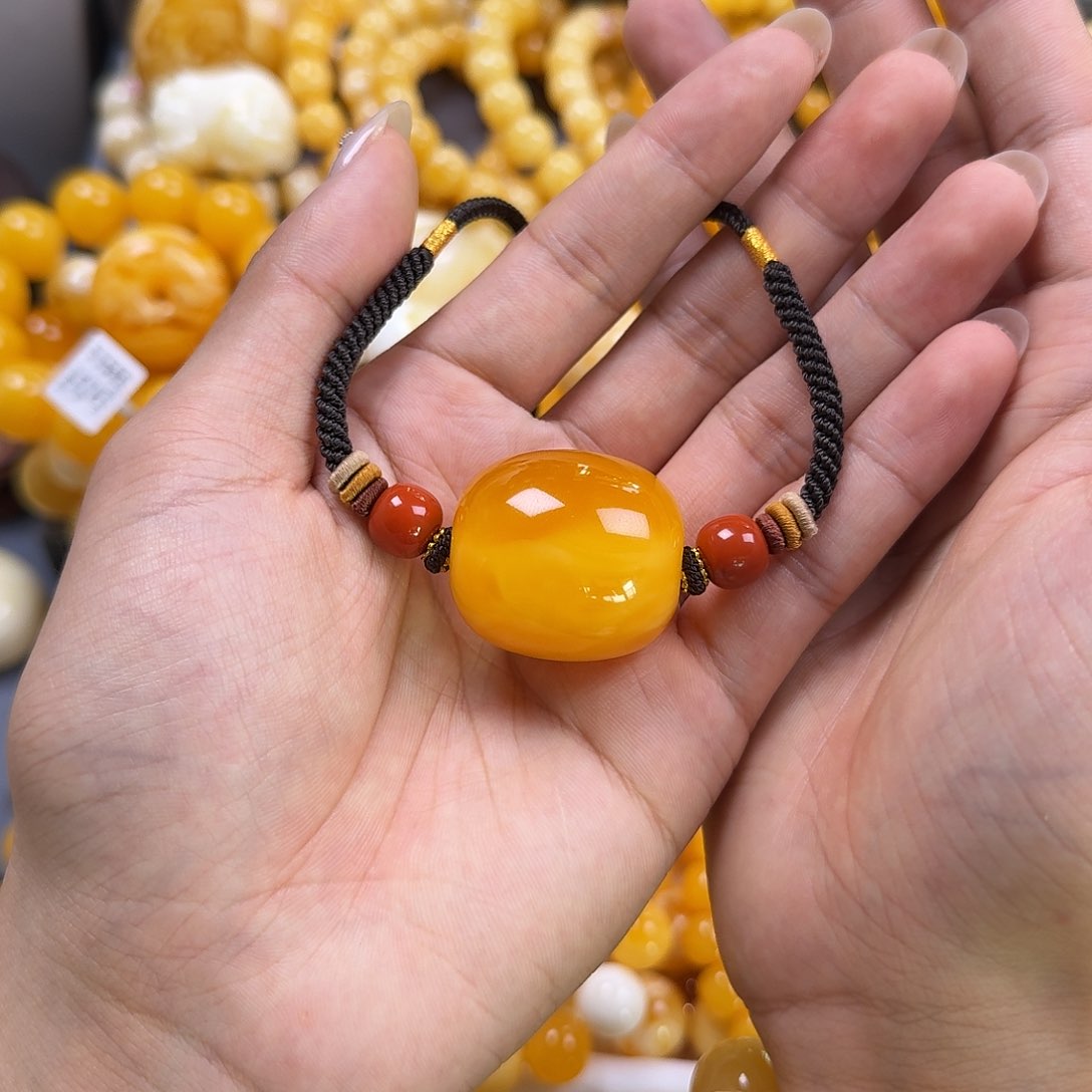 蜜蜡珠宝奇石未镶嵌锁骨桶珠