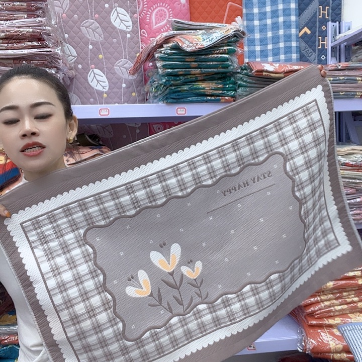 棉咖色三朵花纯棉