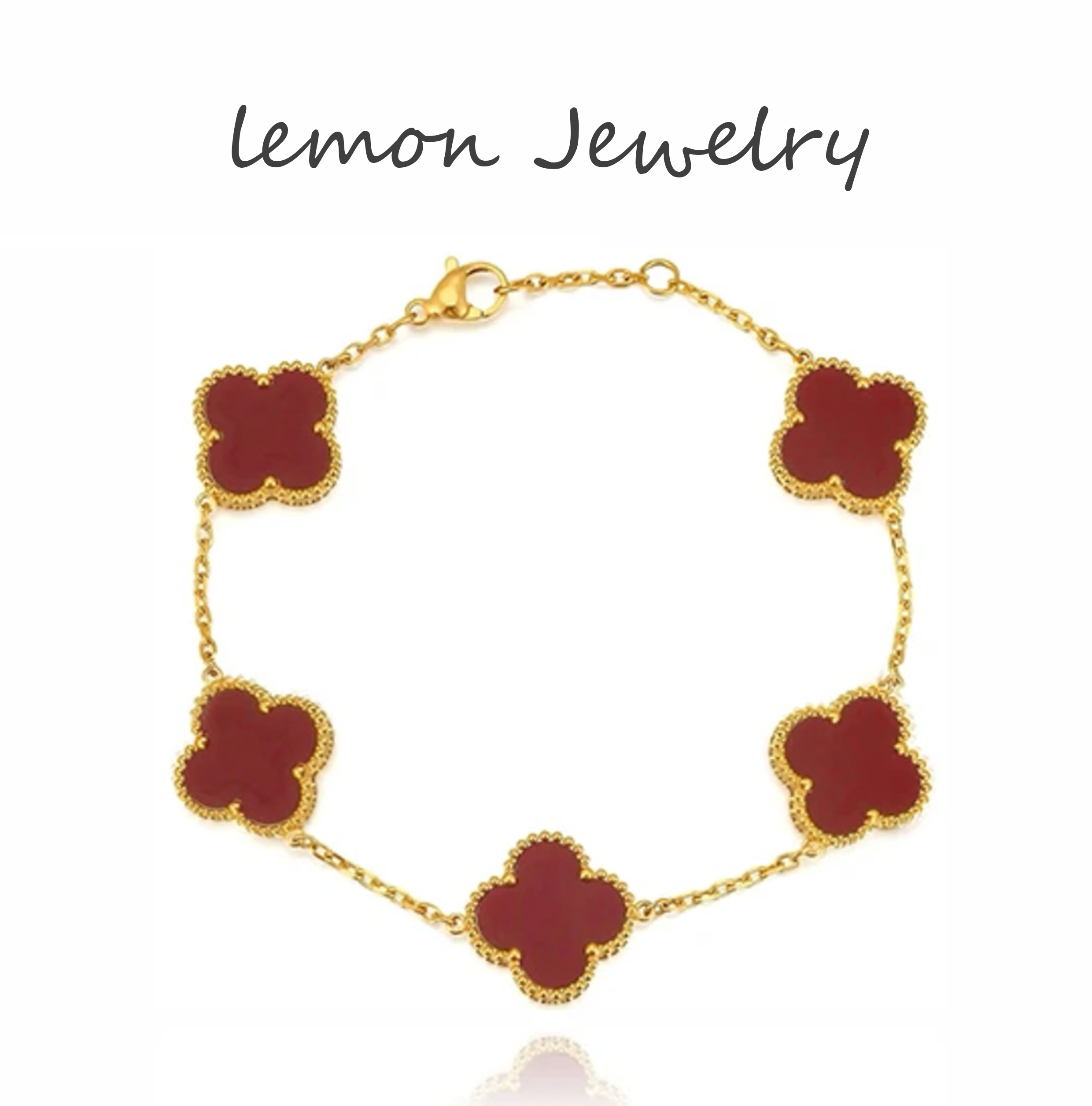 合金手链 镀K金高定四叶草系列手链精工版 五花叠戴