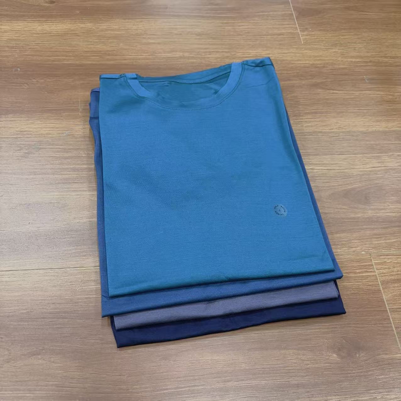 RL/蓝色系/圆领纯棉短袖T