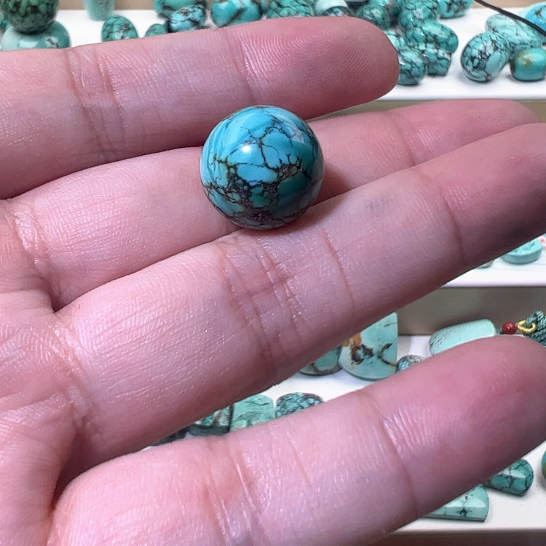 绿松石水波纹15圆珠未镶嵌