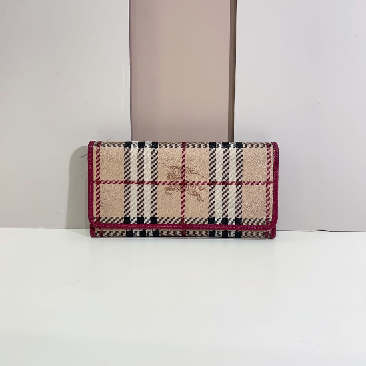 95新 BURBERRY/博柏利 巴宝莉格纹长款钱包a9321