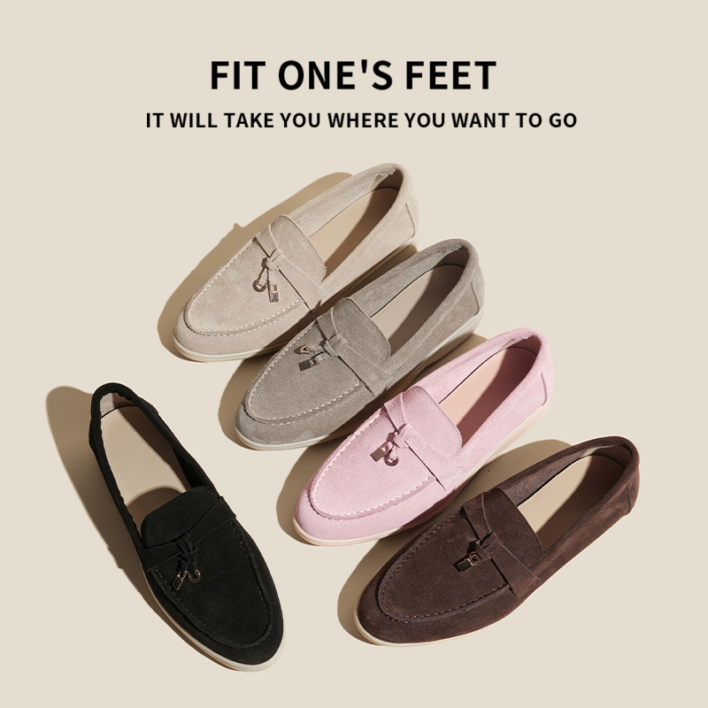 【LP乐福鞋】经典新款小众时尚休闲真皮平底舒适软底软面白底鞋女士