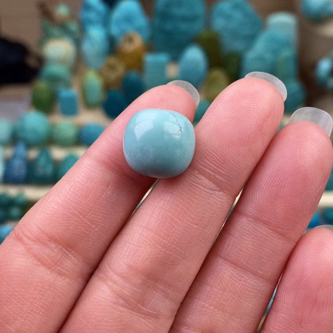 绿松石珠宝奇石未镶嵌12.8mm