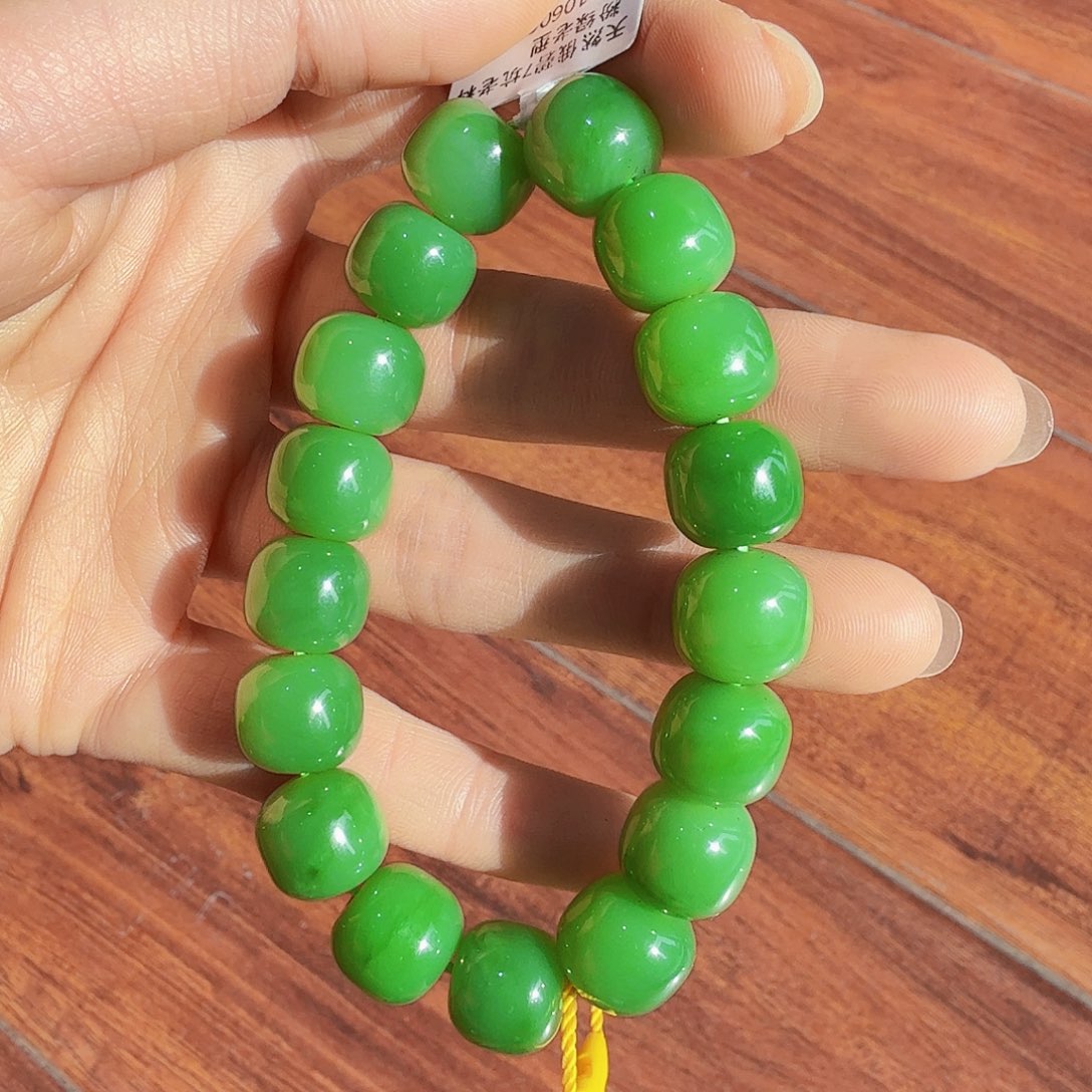 和田玉（碧玉）手链未镶嵌麦**