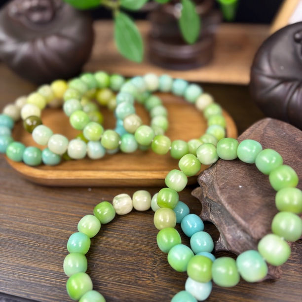 【琼玖木作】【清补凉】卡14手工干磨5000目桶珠文玩手串绕指盘玩157