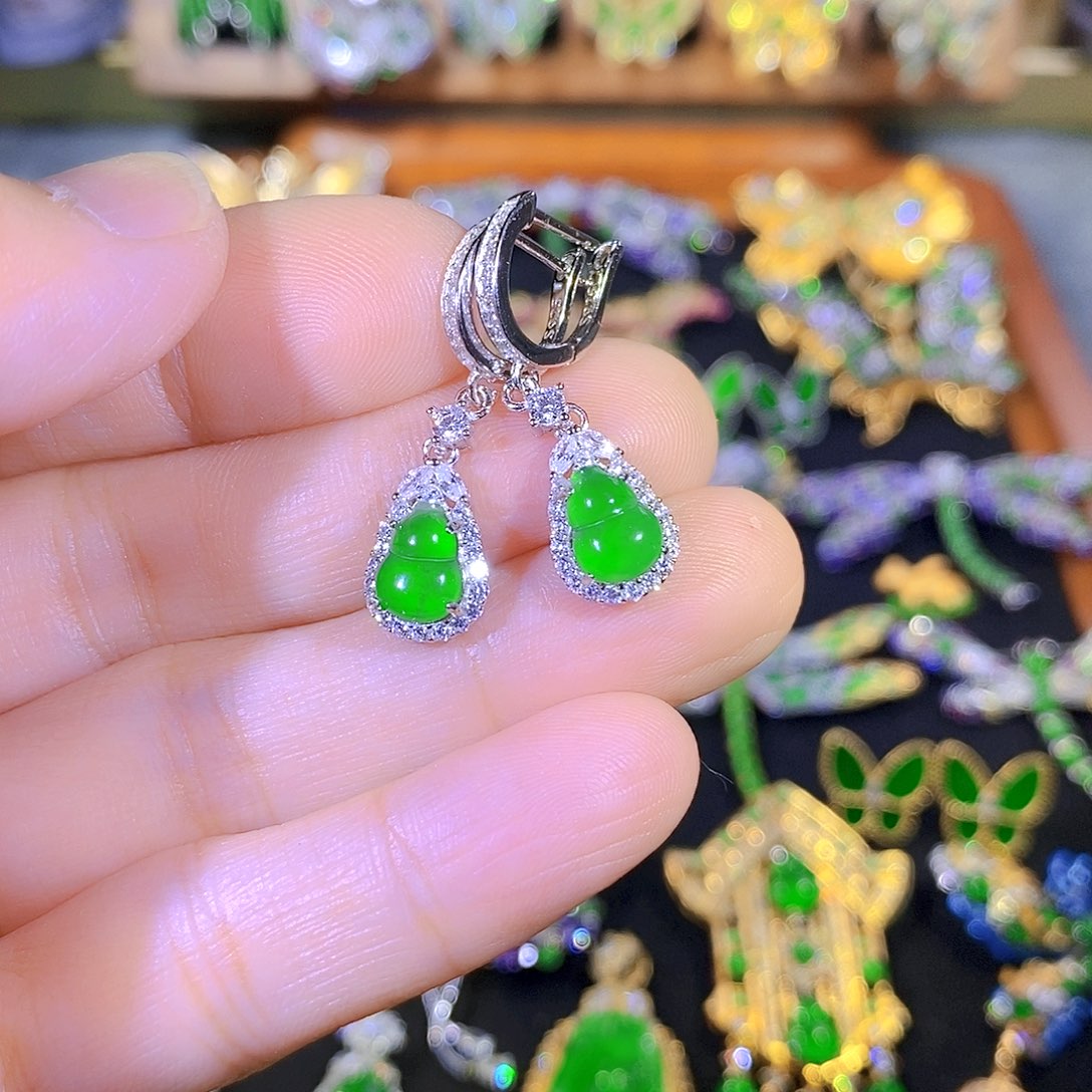 吊坠(不含链)银S925镶嵌翡翠