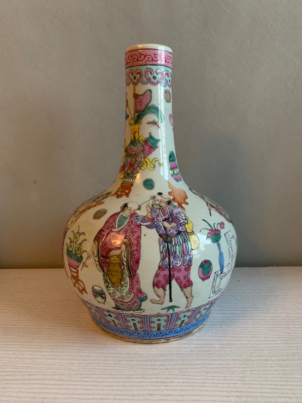 人物故事博古图天球瓶