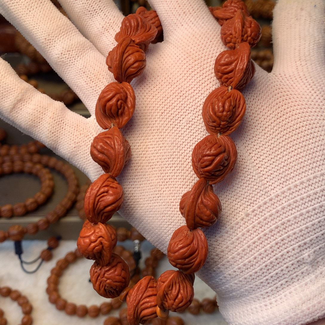 无***忧桃核手串秦岭龙纹