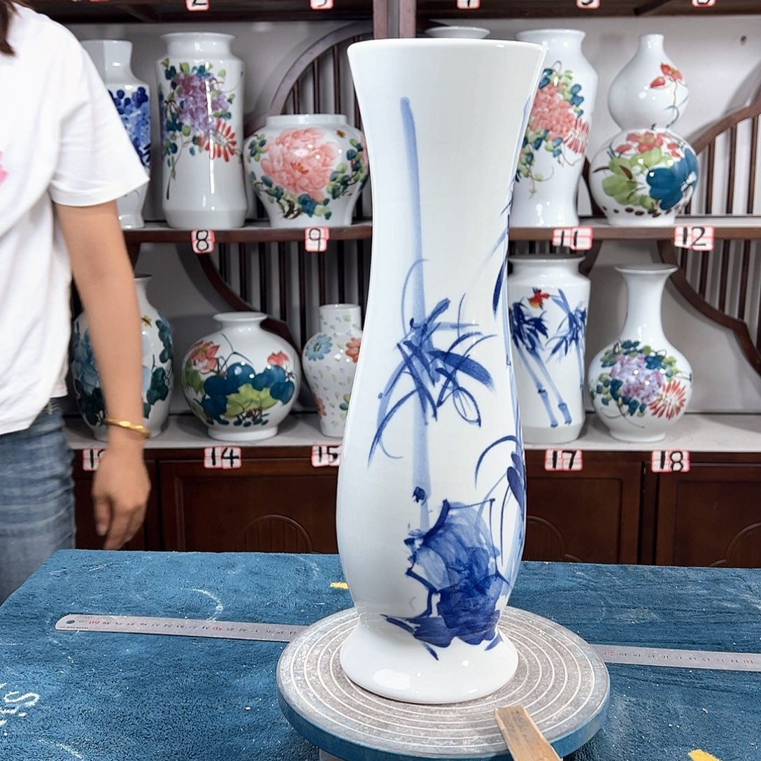摆件景德镇陶瓷蛮竹竹
