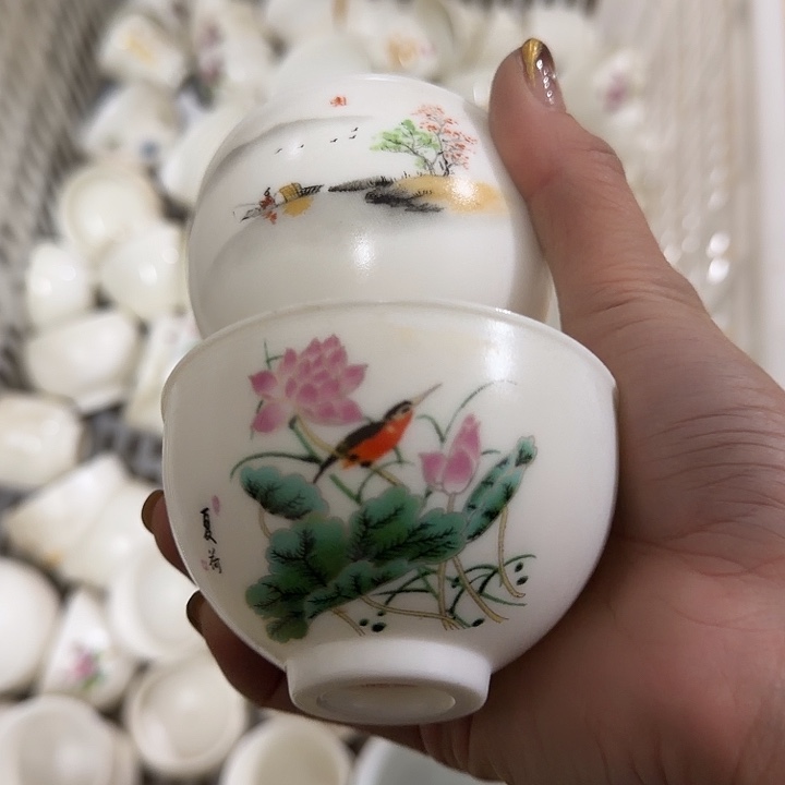 孤品高端羊脂玉系列茶杯两个一组