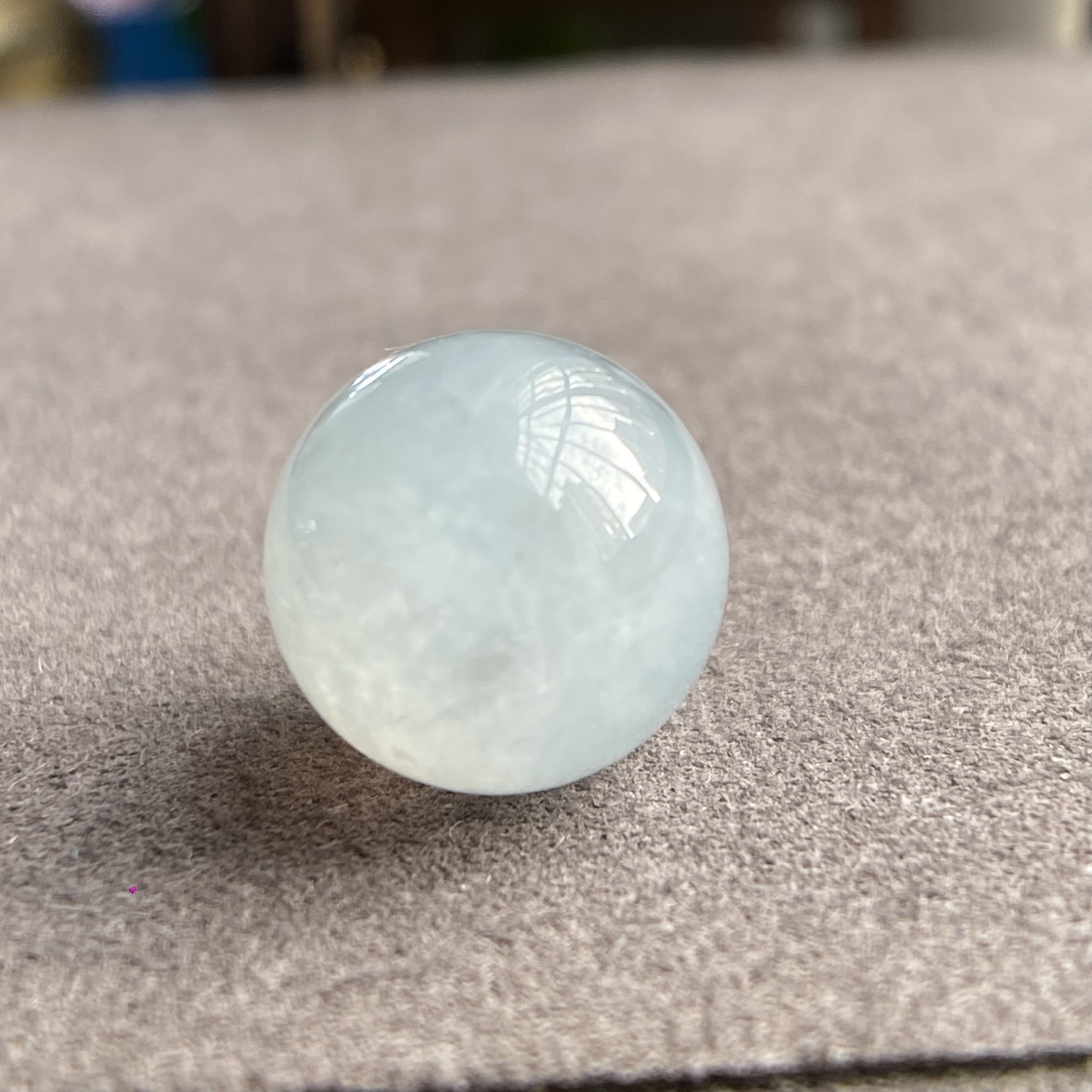 卡12.1冰蓝水波珠K01114  老坑  底子细腻  冰润水头足  清新淡雅