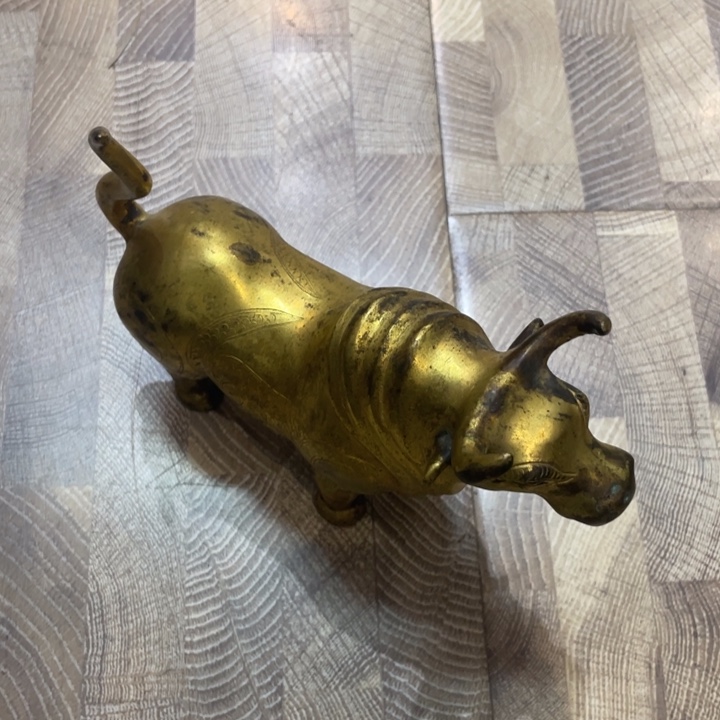 铜牛茶道具摆件摆件