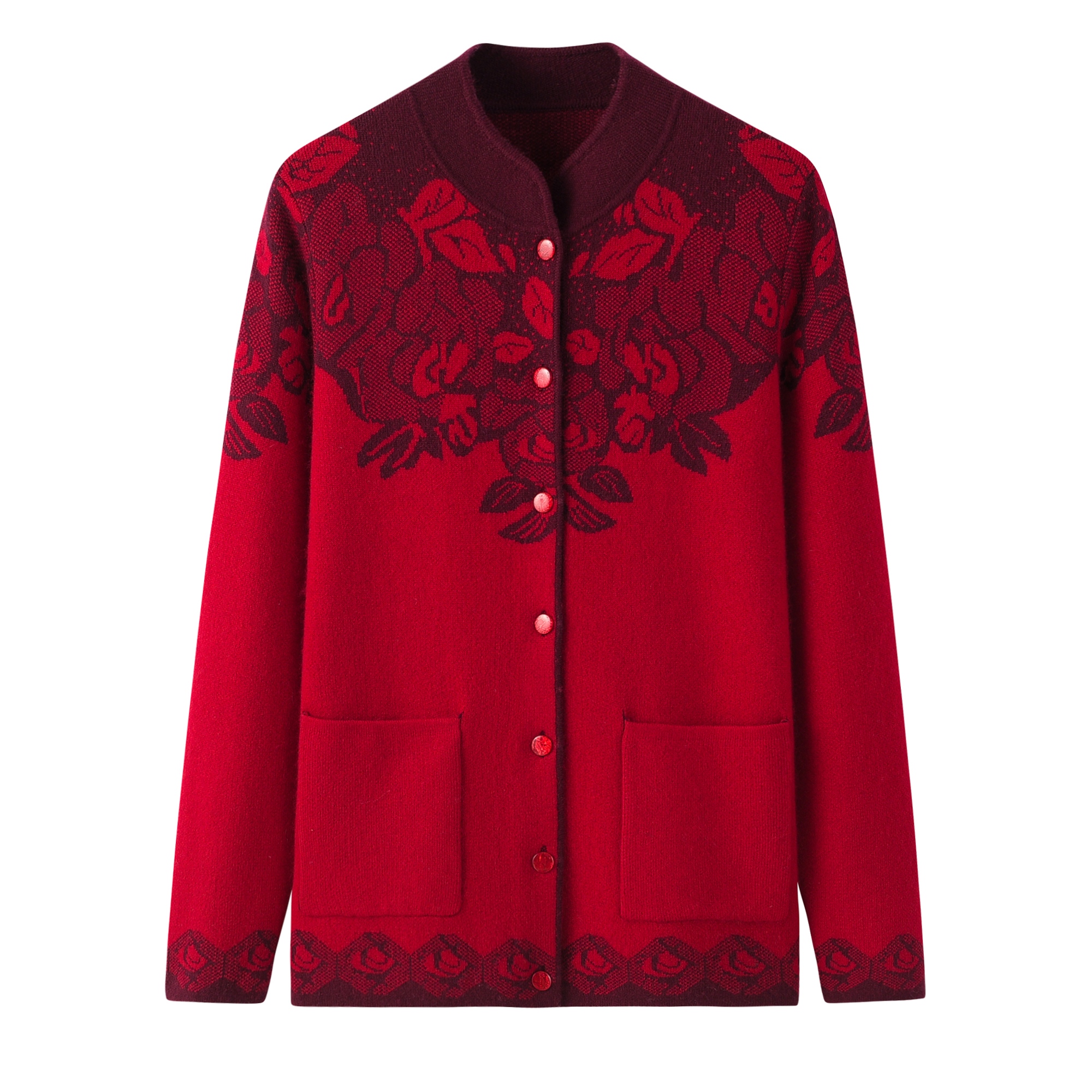 2025年秋冬新款老年人中老年妈妈羊毛衫开衫简约