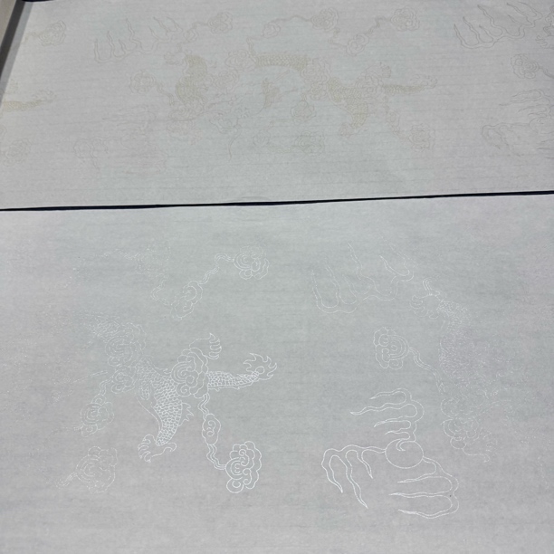 【生纸特制反卷描金龙银龙长卷】大风堂加厚生纸书法国画作品纸