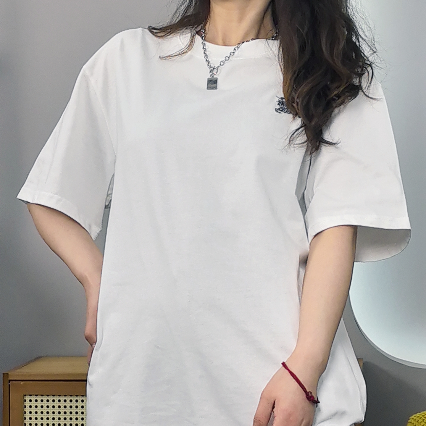 【林百万专属】短袖棉T夏季休闲百搭圆领男女同款S00011