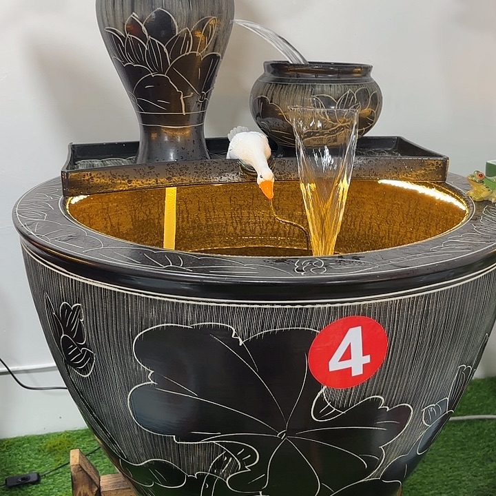 摆件陶景德镇陶瓷黑河9件套63