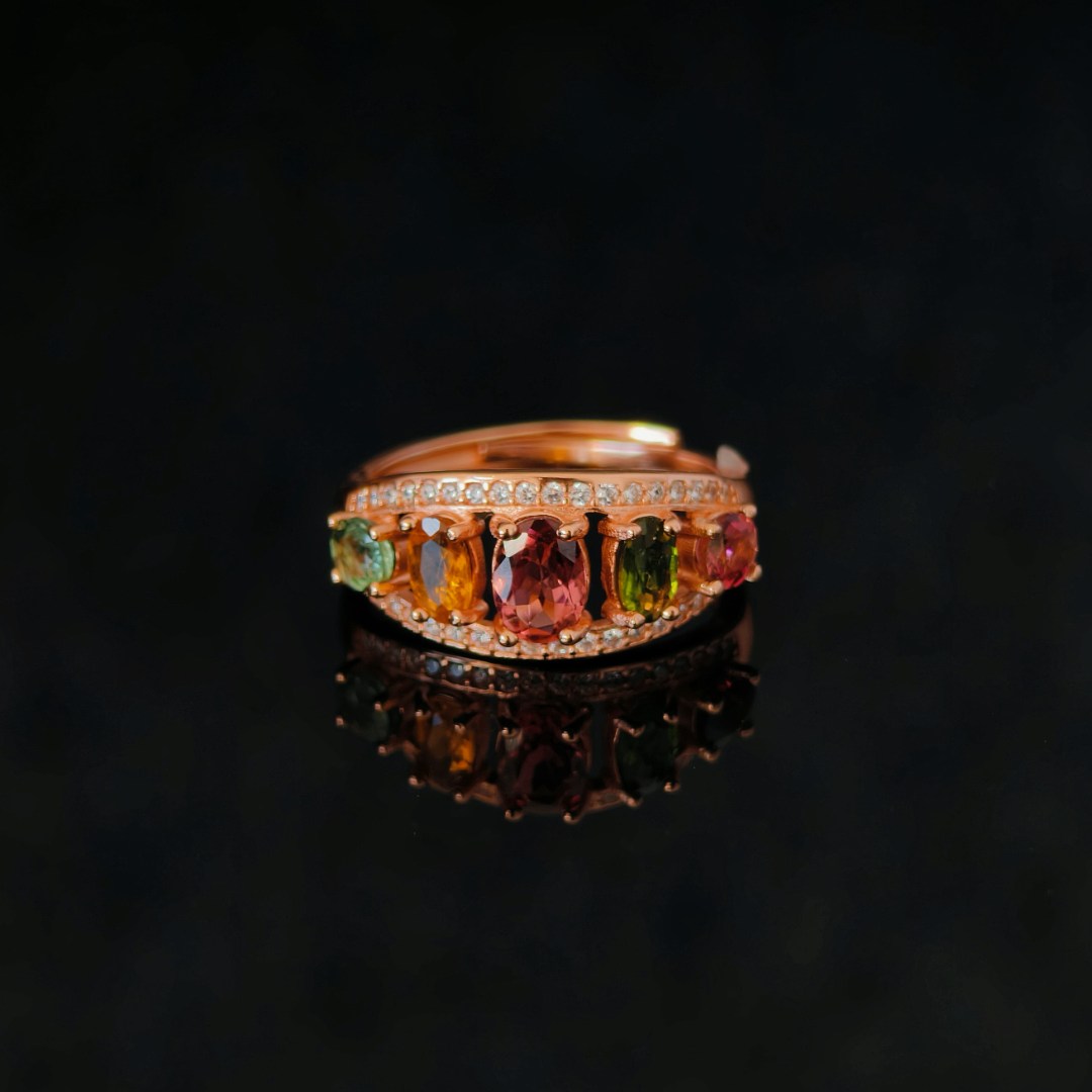 ZBLRGBX631-【十月生辰石】天然碧玺戒指（约80/50/30分-多样性发货）