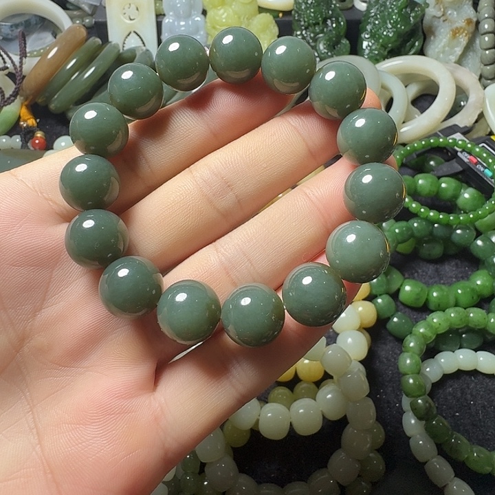 和田玉未镶嵌手链卡14