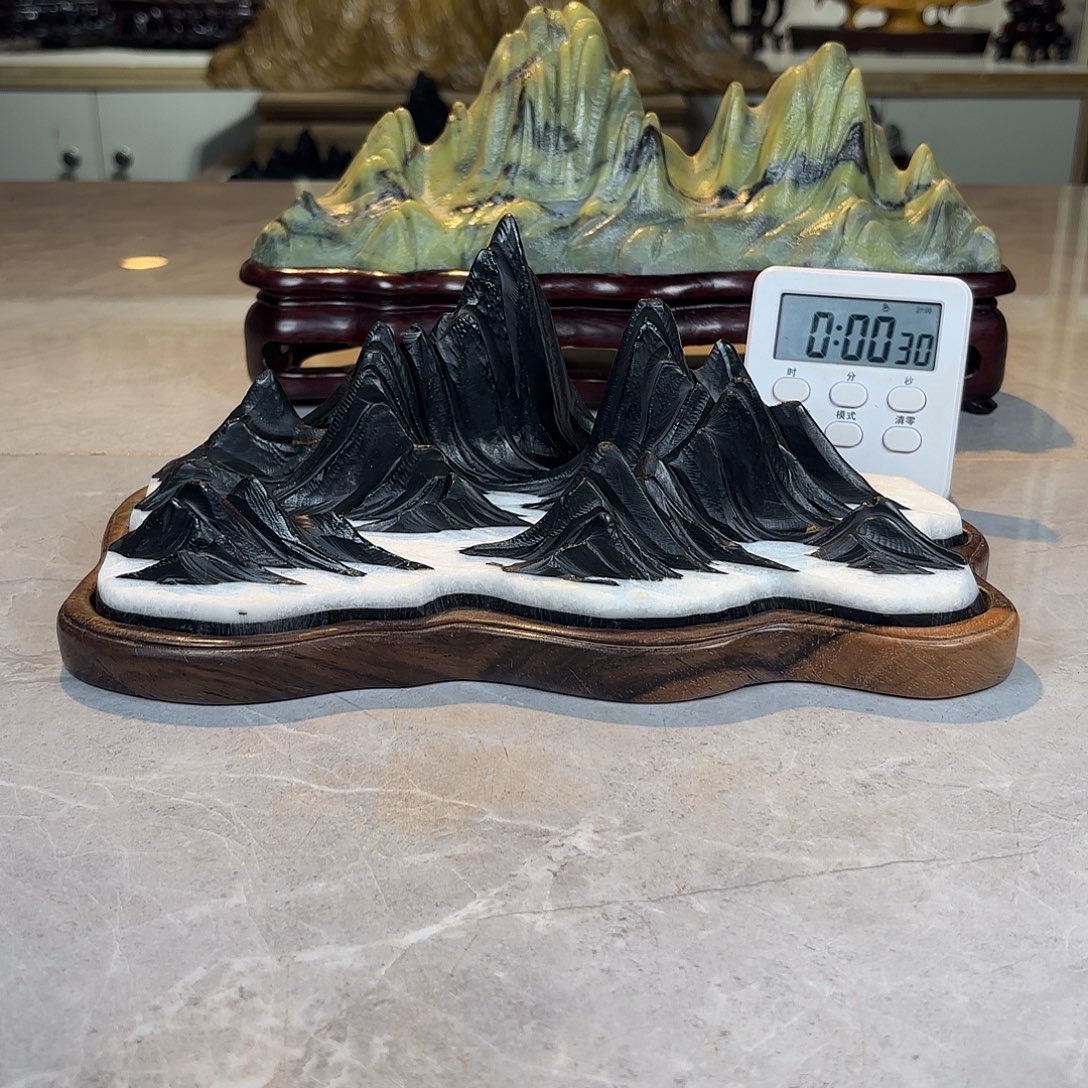 胡***画灵璧石手工雕刻奇石摆件