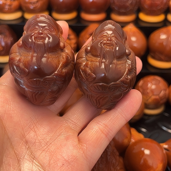 橄榄核手串/手链诚****义财神一对