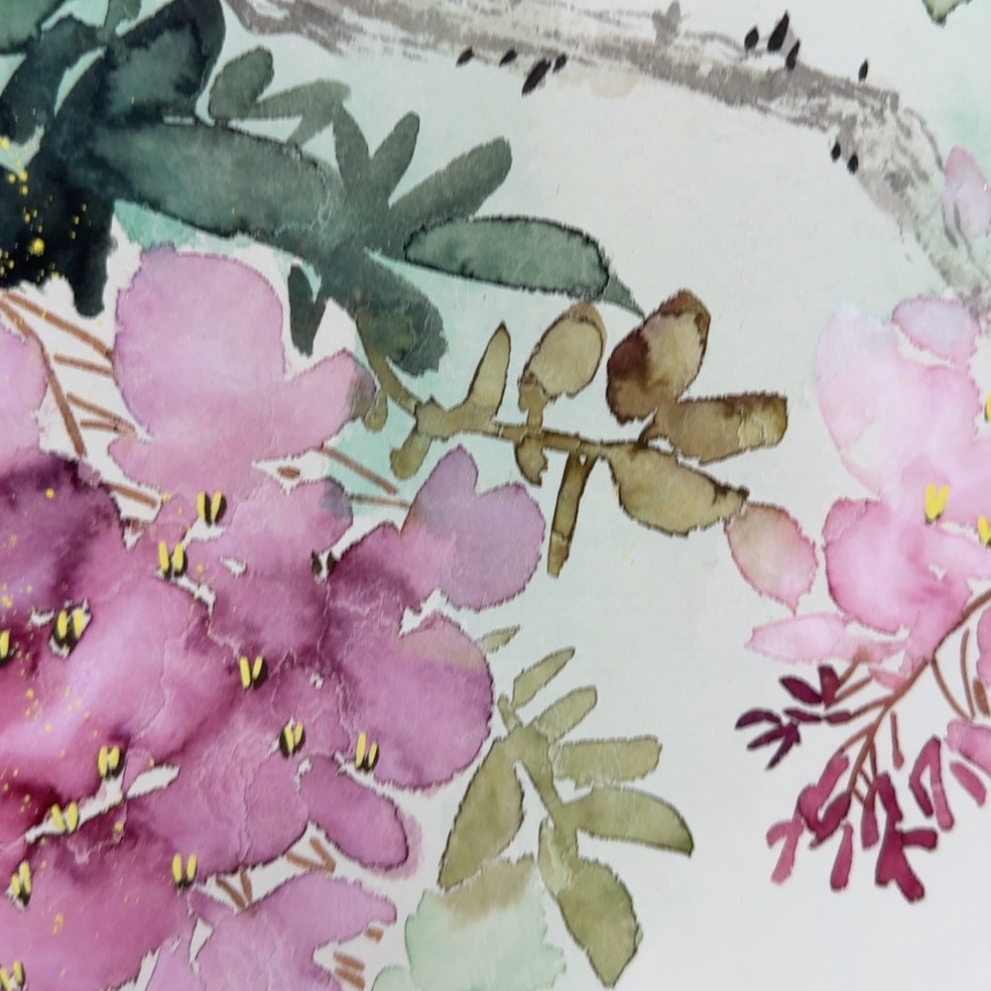 国画纯手绘山水花鸟作品