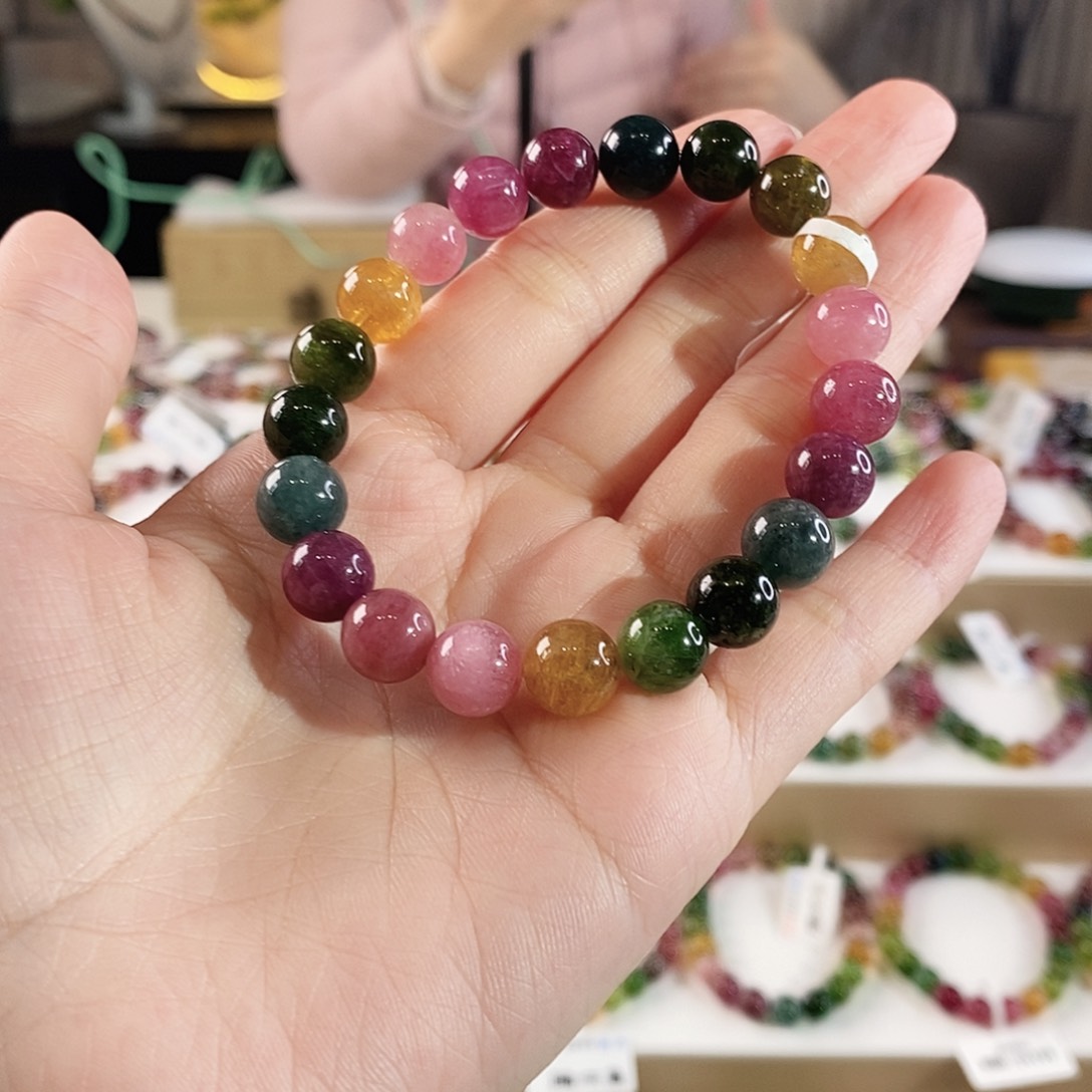 碧玺手串未镶嵌G2413单圈颜色微差