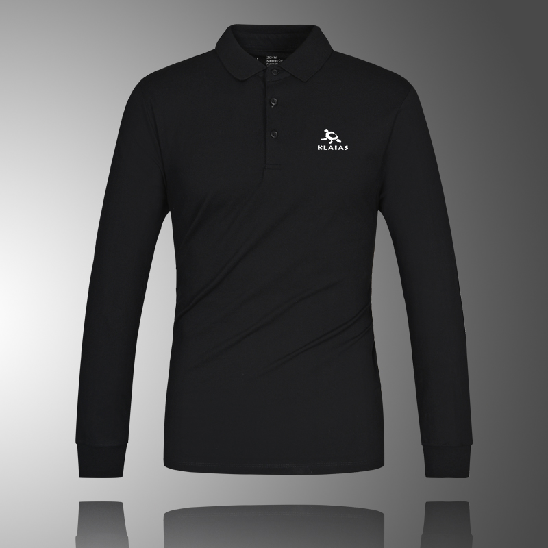 polo衫男长袖保罗翻领t恤带领打底衫商务休闲黑色简约太阳上衣服