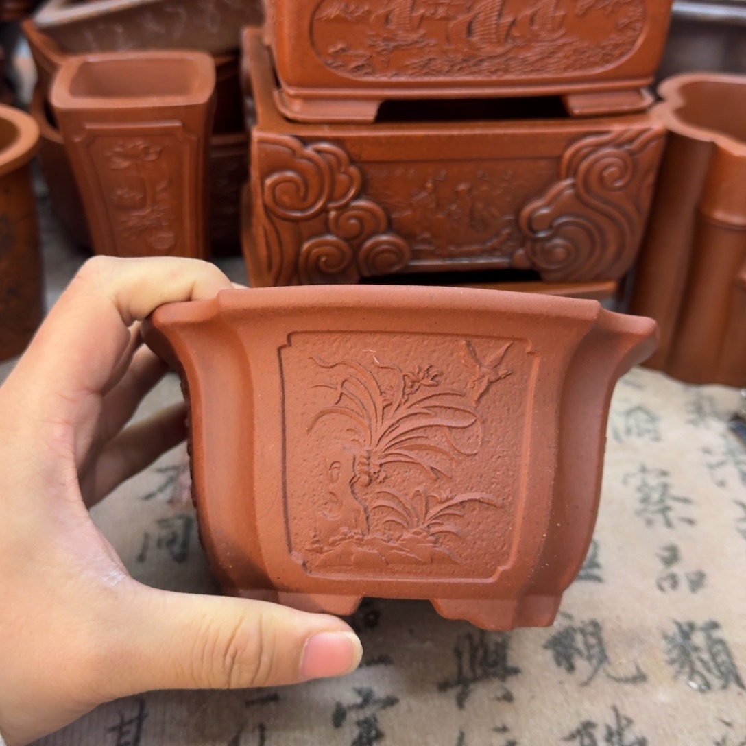 紫砂花盆宜兴紫砂正品12.5x7