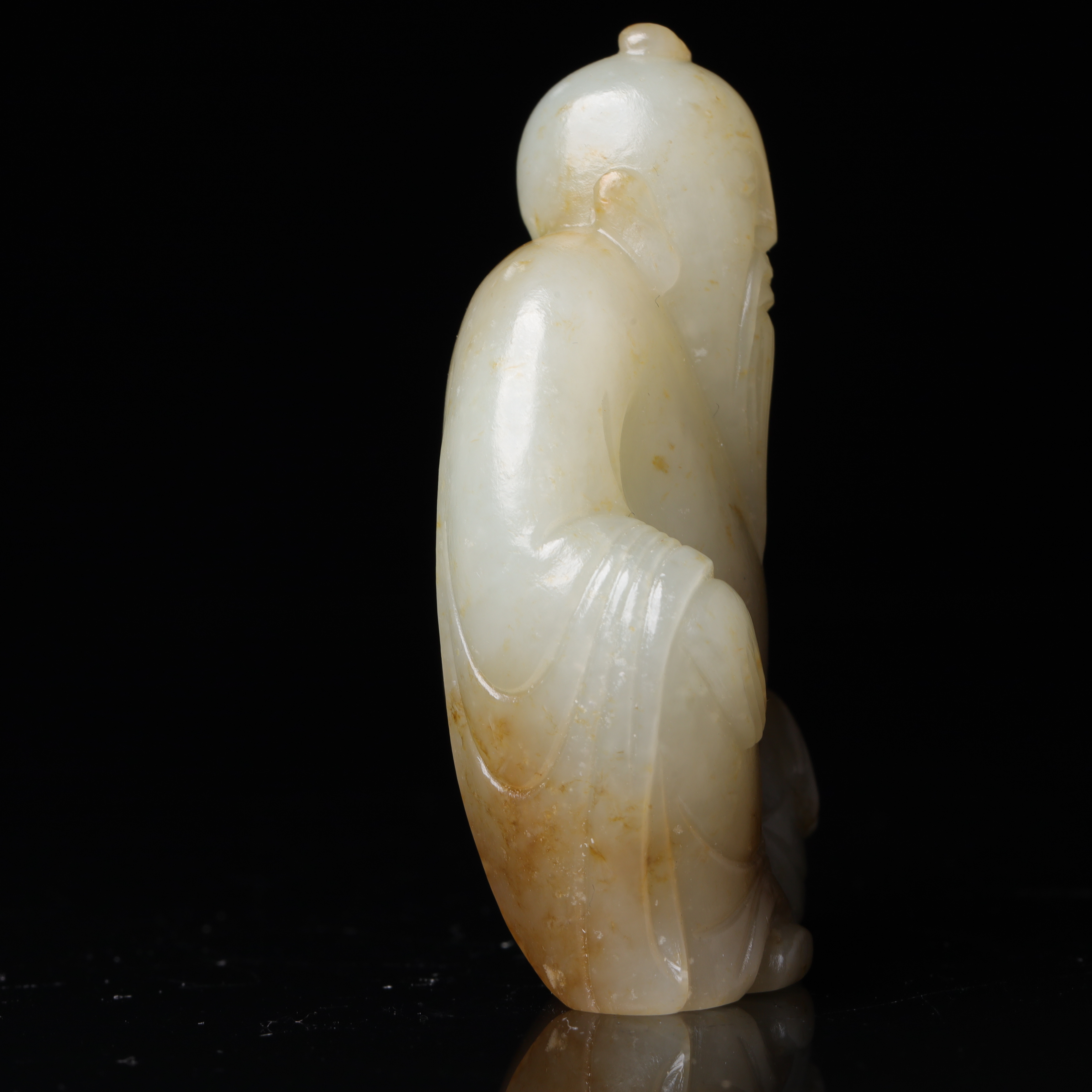 清代和田玉人物花件