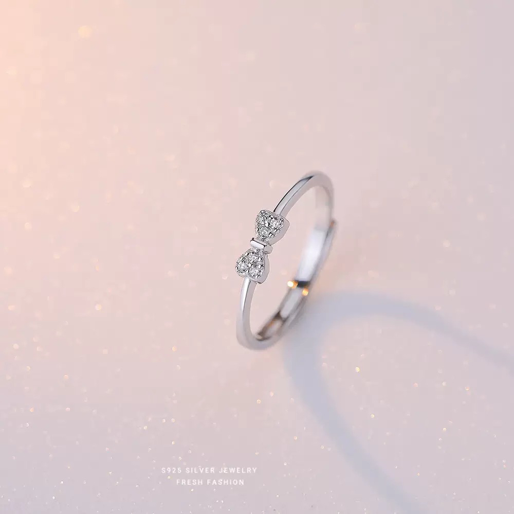 925银戒指 通体925纯银【蝴蝶结】甜美小众简约百搭时尚轻奢气质