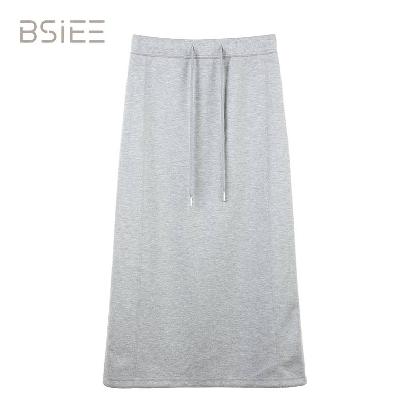 BSIEE本涩成人半身裙O型纯色中长裙长裙半裙春夏连衣裙裙子