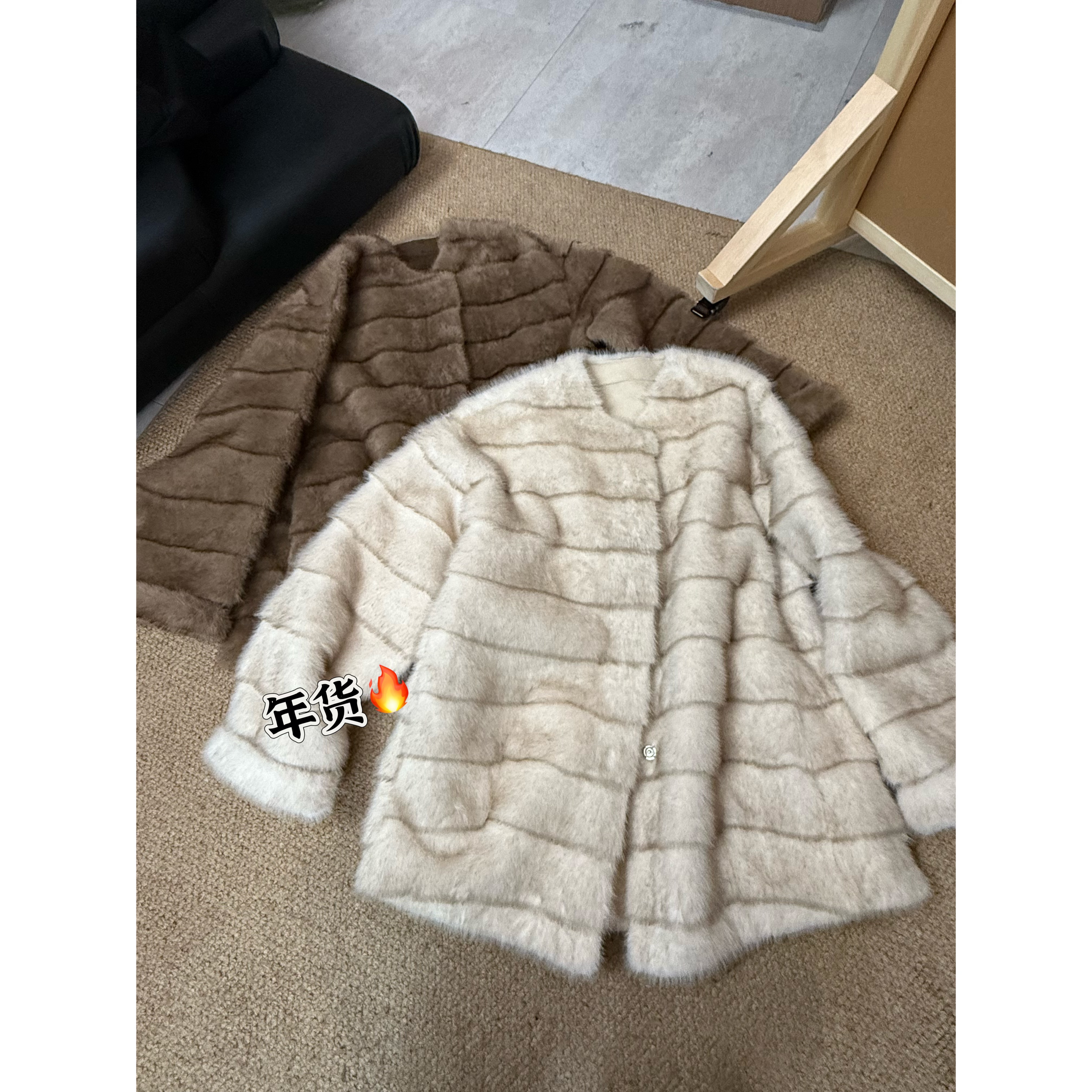 2025冬款新品【设计师款  双色仿水貂毛外套】