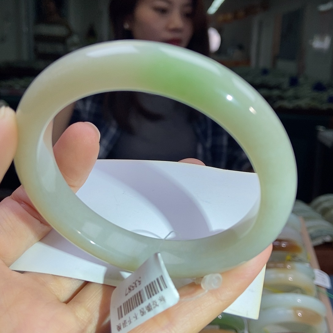 和田玉（翠青玉）手镯未镶嵌5758