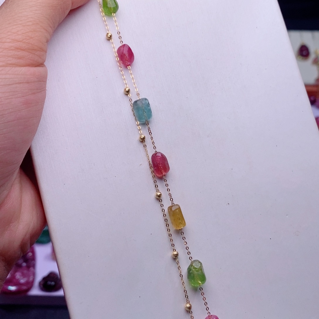 18K金镶嵌手链碧玺d