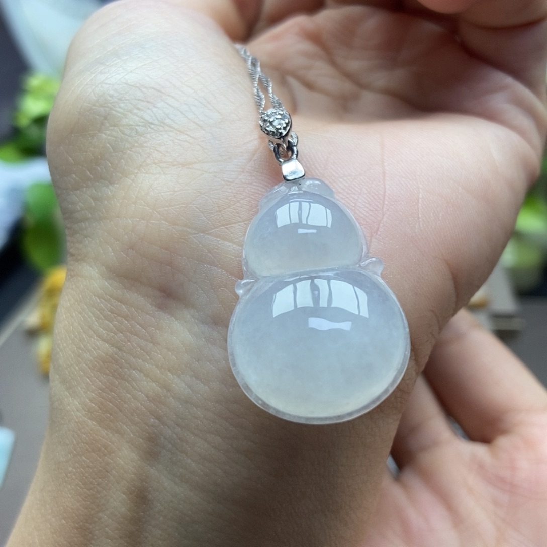 翡翠颈饰银S925镶嵌吊坠