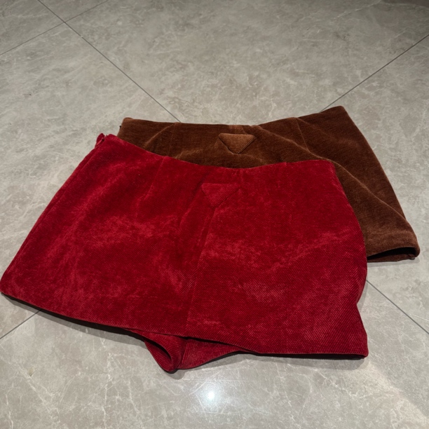 JiuMi设计师秋冬美拉德风性感雪尼尔A字裙裤