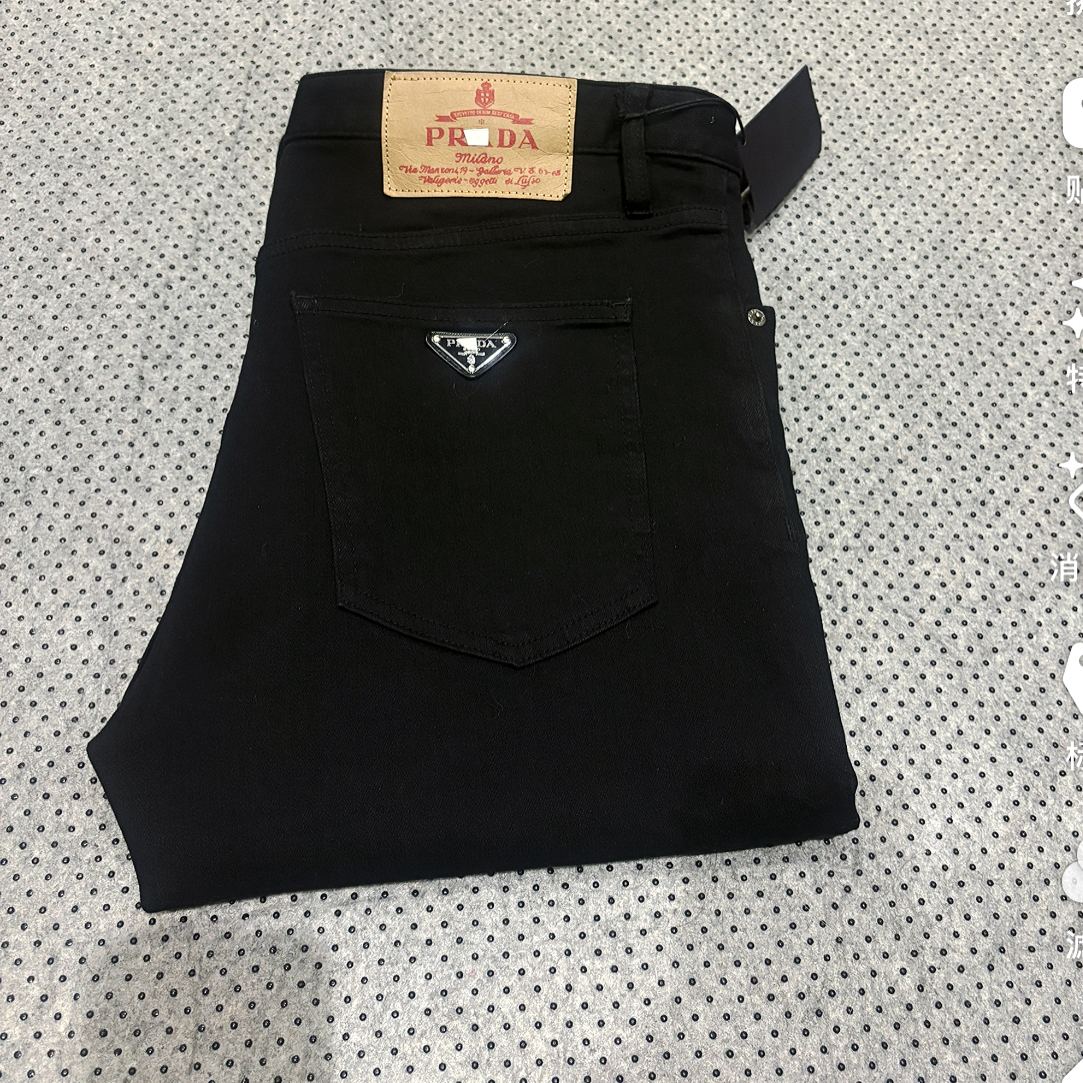 男士黑色直筒弹力