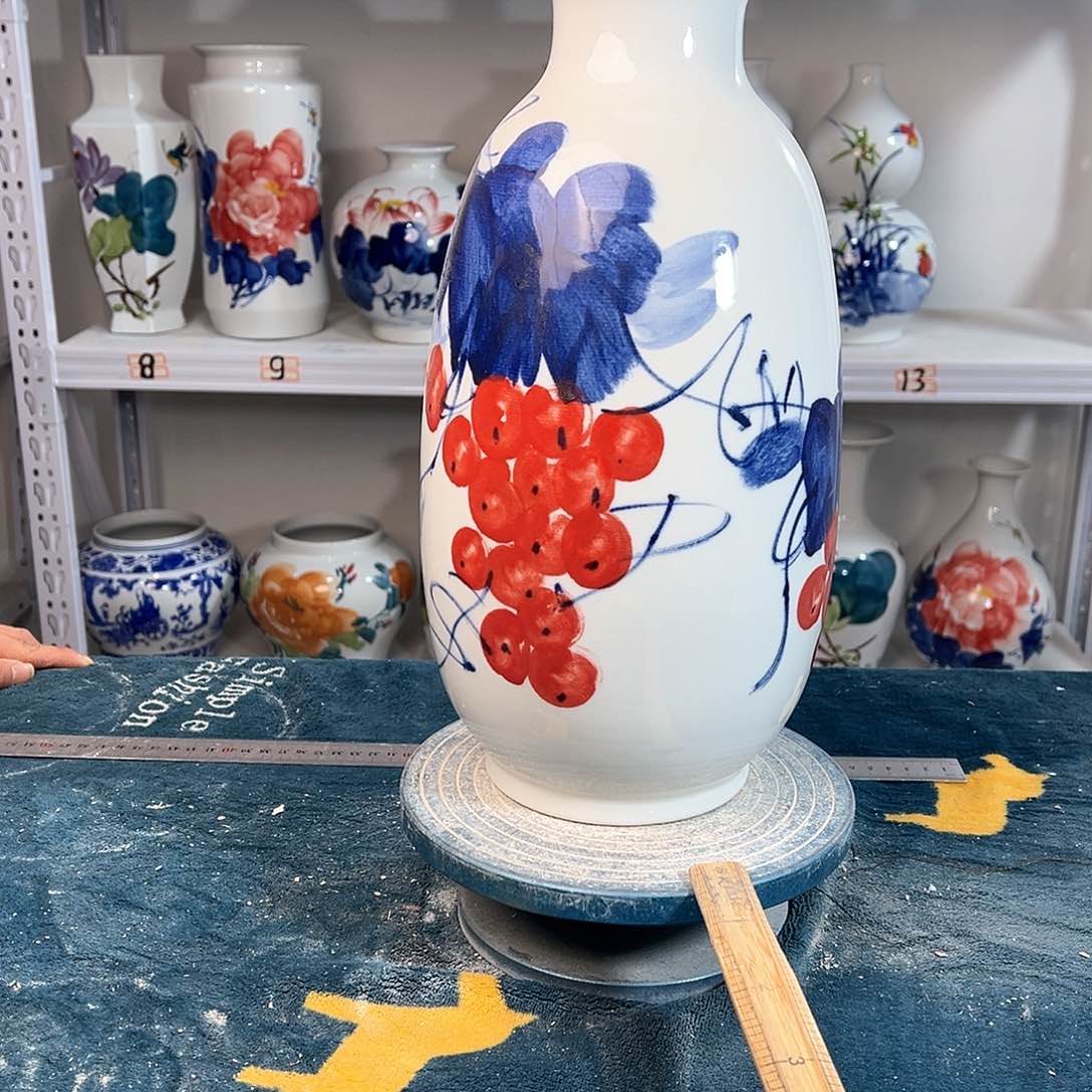 摆件景德镇陶瓷冬红浦