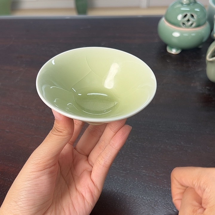 龙泉云间青瓷小米茶器