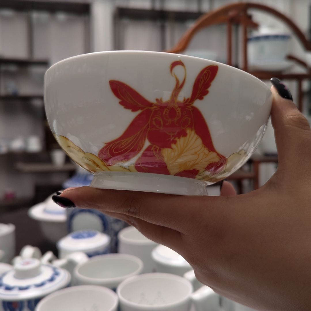 陶瓷生肖碗两只装一级品自行备注生肖