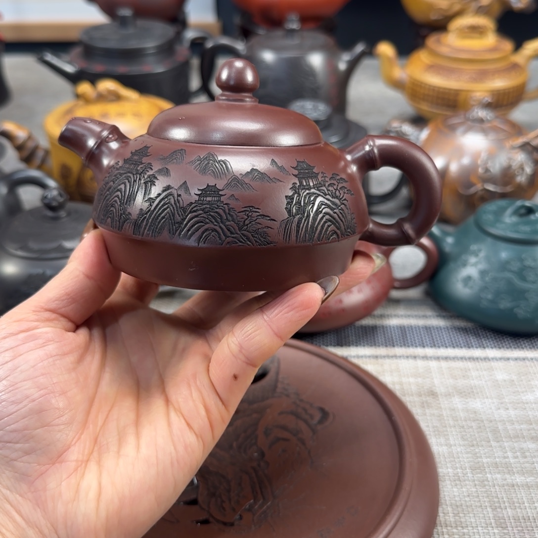 紫砂茶壶紫砂紫色紫砂