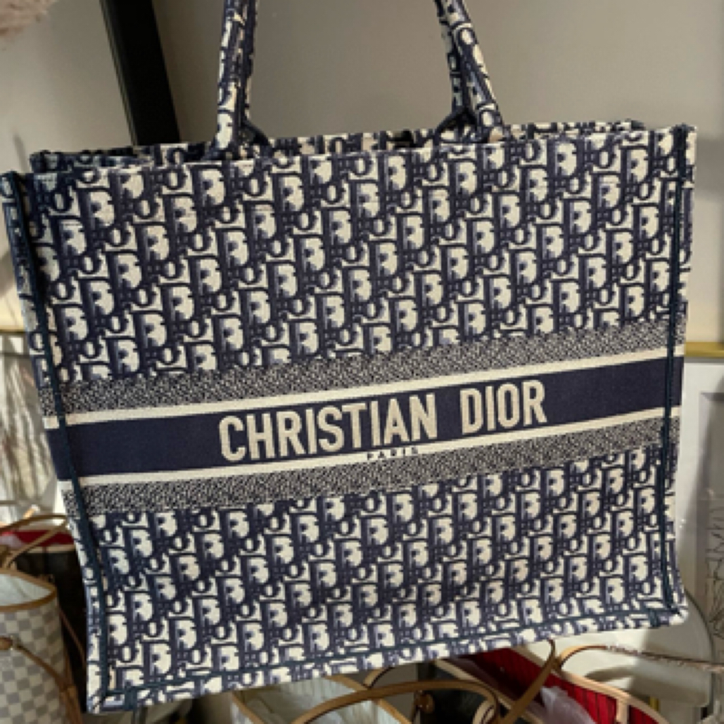 95新 DIOR/迪奥 大号老花刺绣tote手提包，尺寸42 35 18
