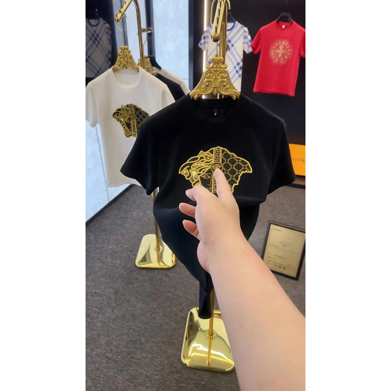 V-秋季新款加厚男士时尚休闲潮流半袖圆领个性百搭-3