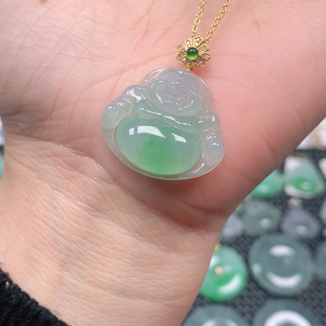 【闪购商品】翡翠吊坠(不含链)18K金镶嵌